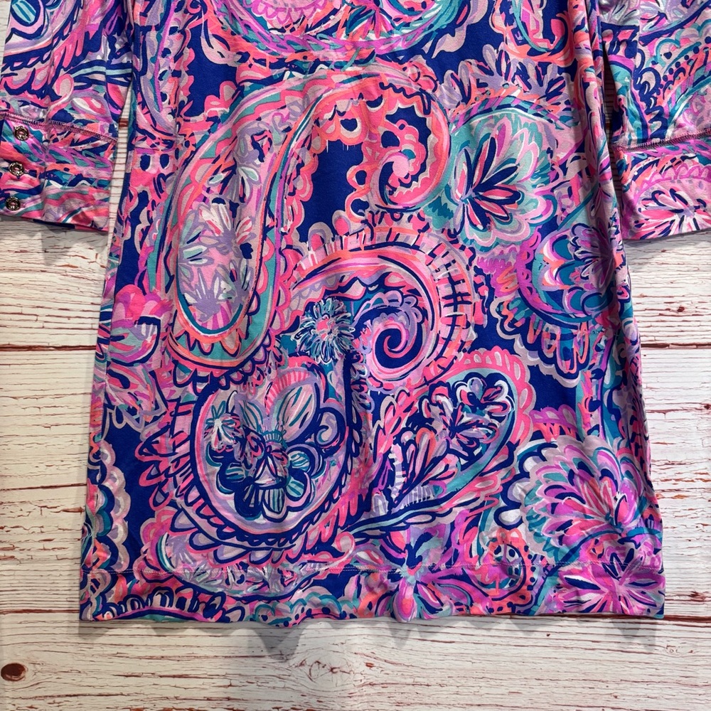Lilly Pulitzer UPF 50+ Sophie Dress in Blue Currant Drop Me A Lime Sz M - Picture 8 of 15